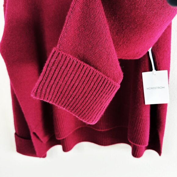 Nordstrom Wool & Cashmere Turtleneck Sweater Burgundy Large NEW - Picture 10 of 11